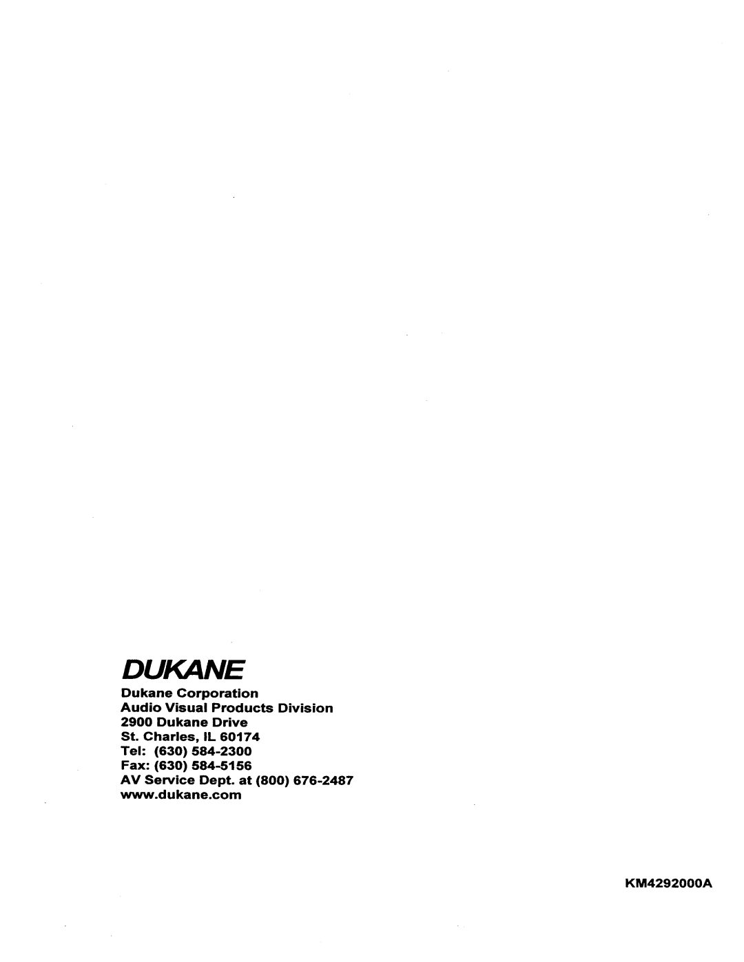 Dukane EP1800 manual 