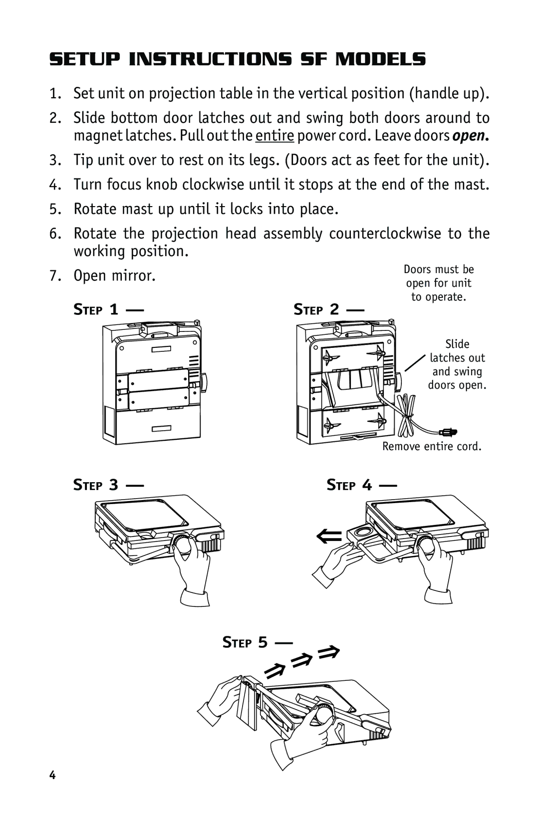 Dukane SF3000, HD 4010, SF4030, SF4010, SF5510, SF6000, SF3010 manual Setup Instructions SF Models 