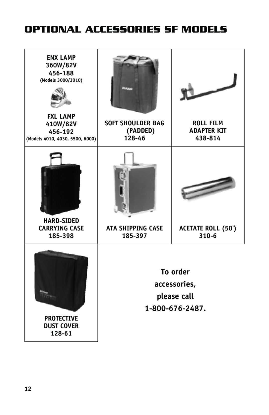 Dukane SF5510, HD 4010, SF4030, SF4010, SF3000, SF6000, SF3010 manual Optional Accessories SF Models, Padded 