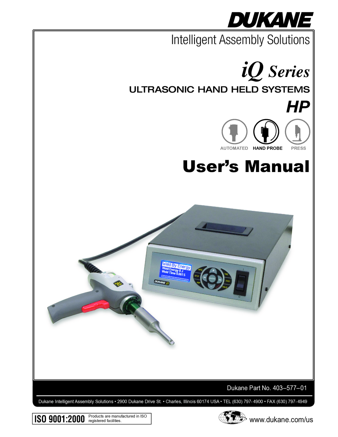 Dukane iQ Series user manual User’s Manual 