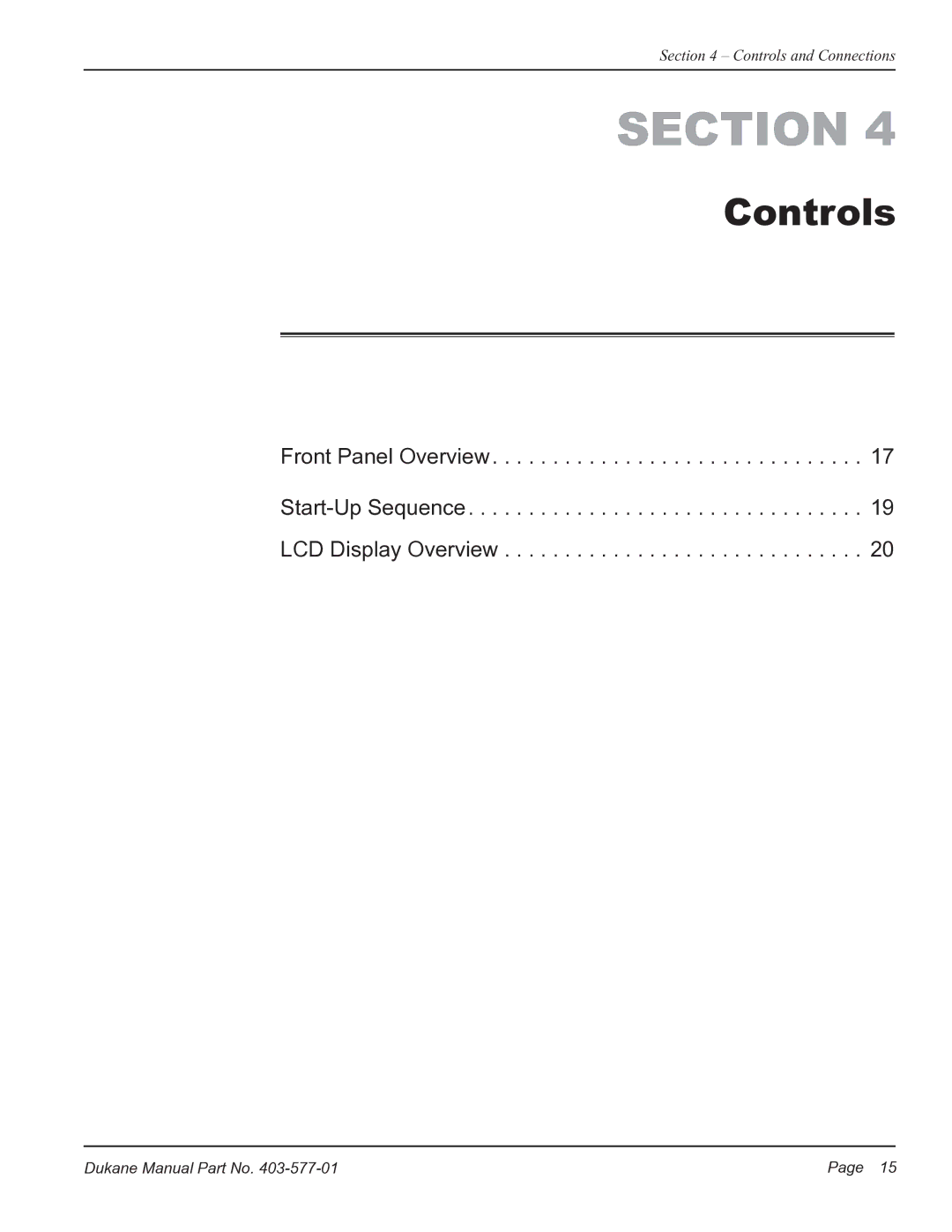 Dukane iQ Series user manual Controls 