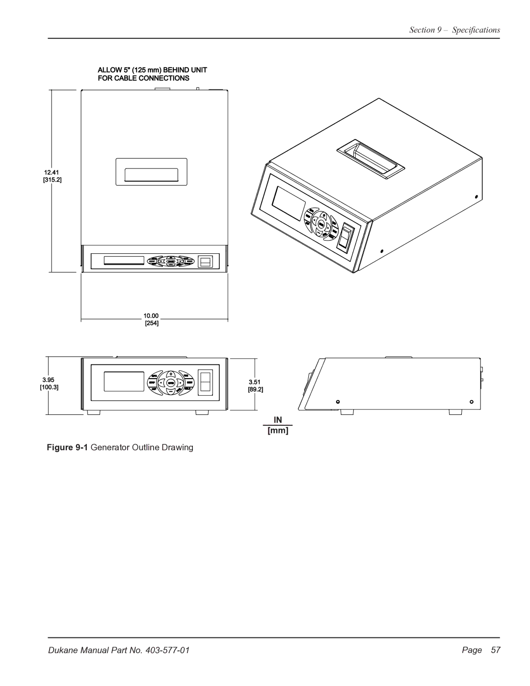 Dukane iQ Series user manual 1Generator Outline Drawing 