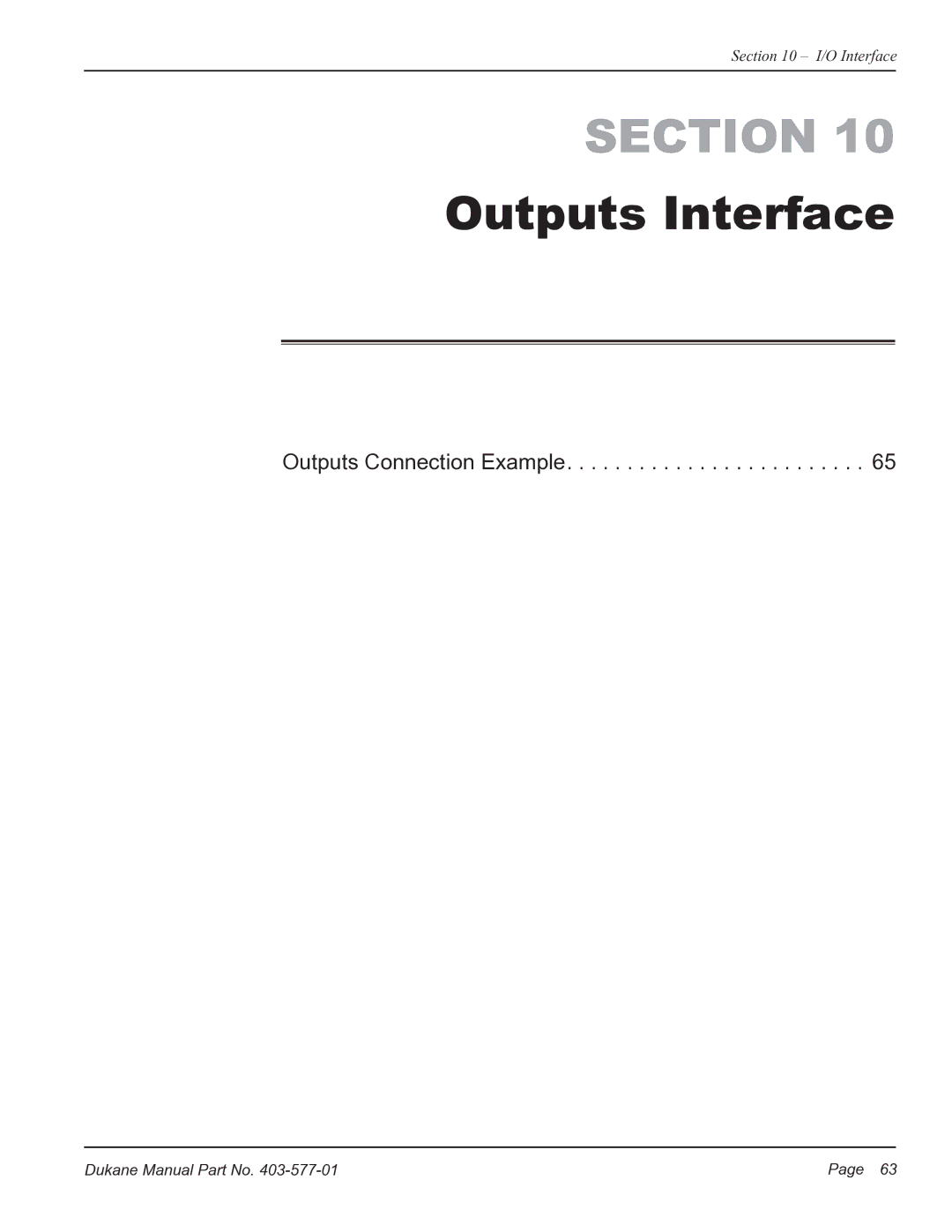 Dukane iQ Series user manual Outputs Interface 