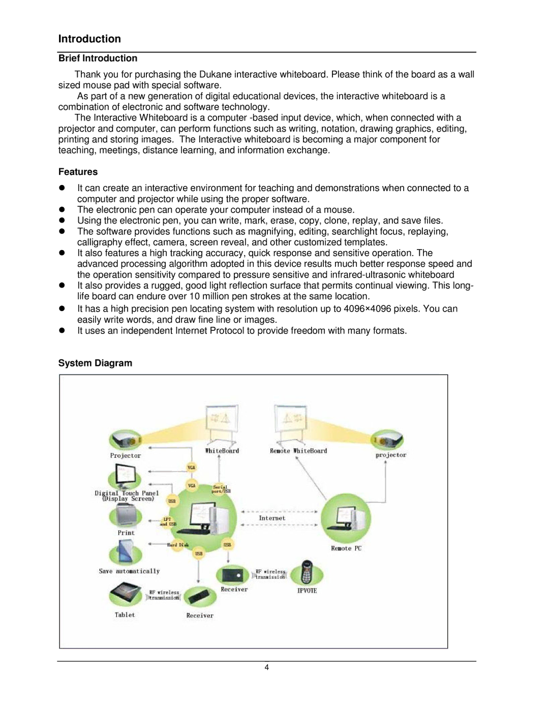 Dukane LB77HA manual Brief Introduction, Features, System Diagram 