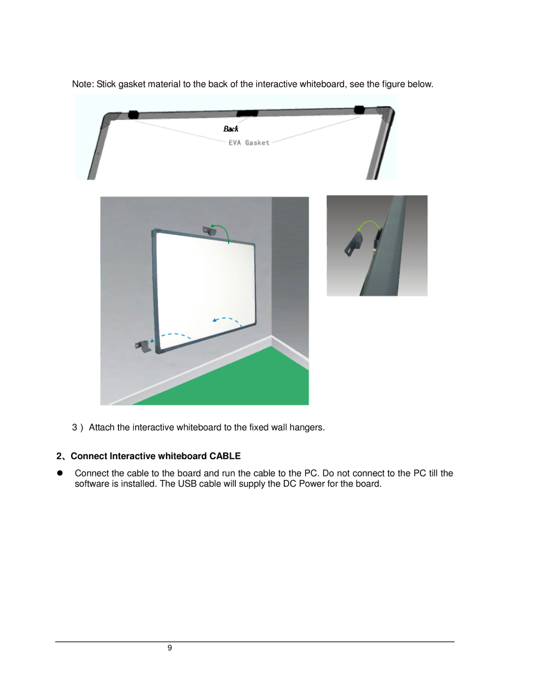 Dukane LB77HA manual 、Connect Interactive whiteboard Cable 