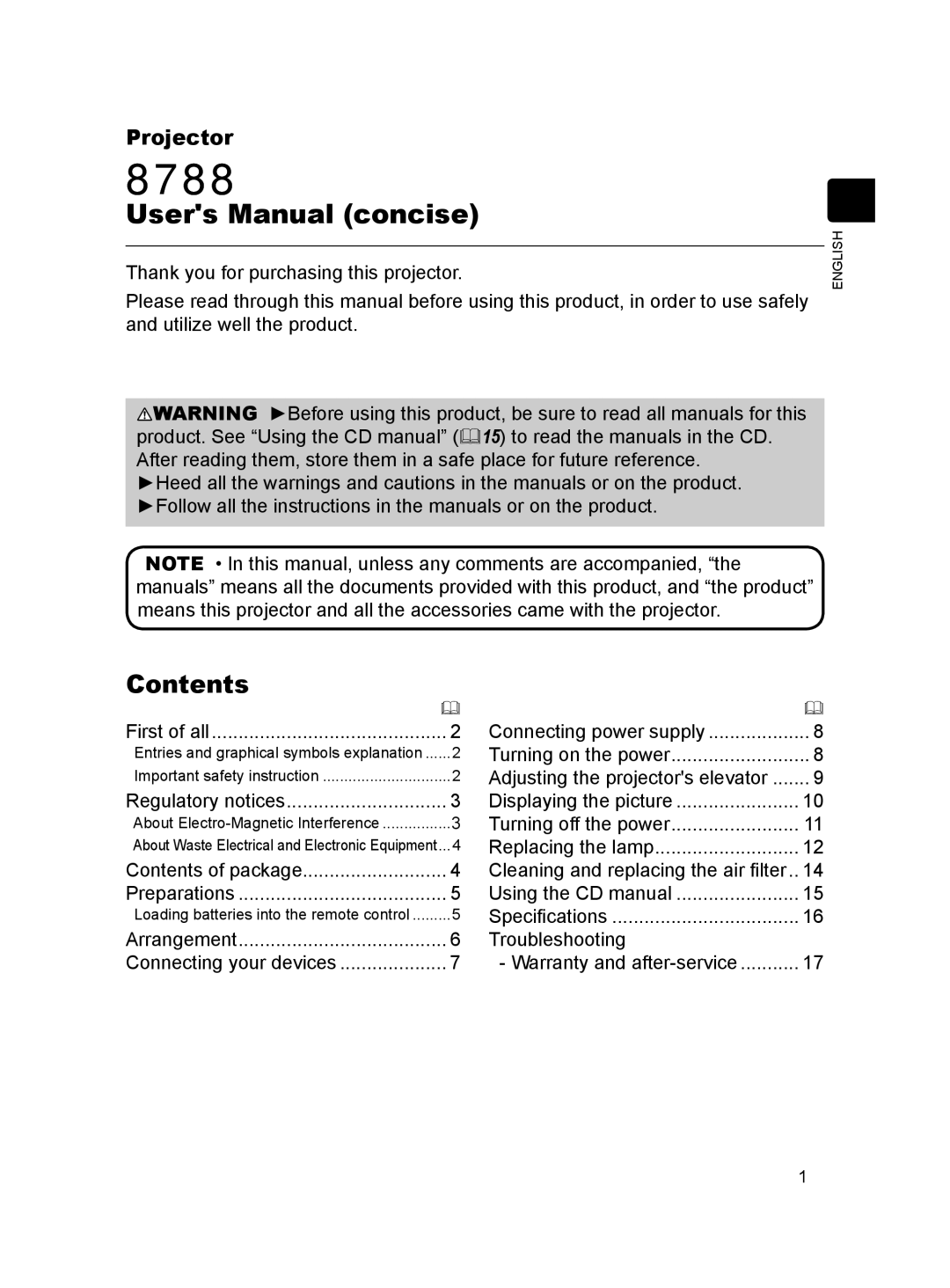 Dukane MODEL 8788 user manual Contents 