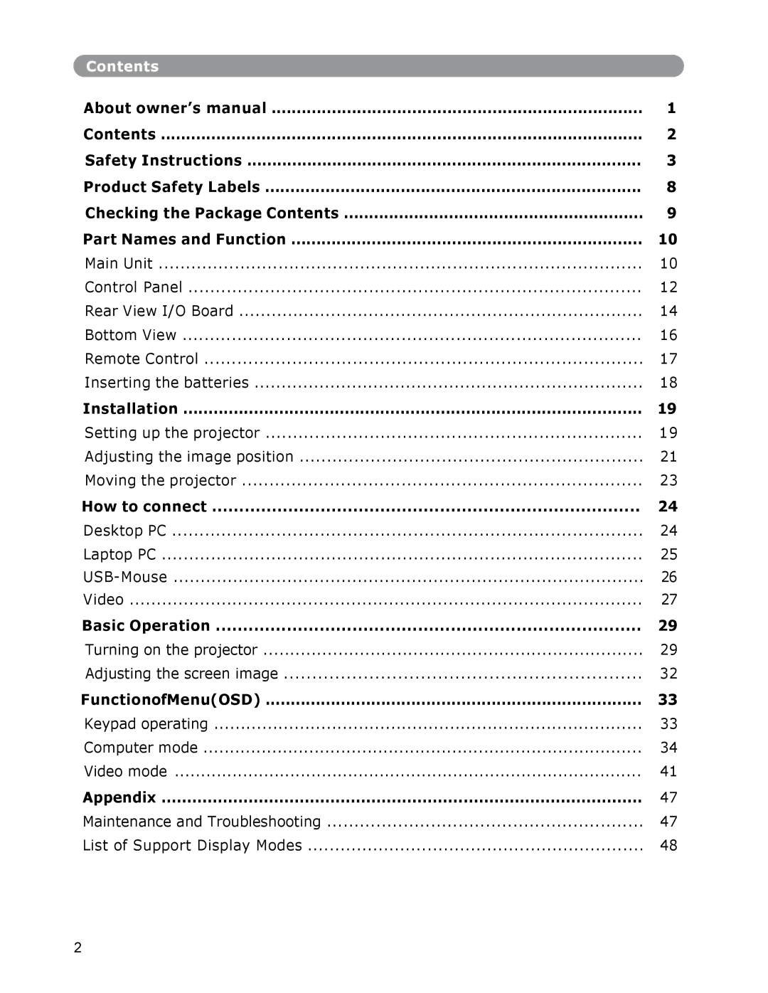 Dukane None owner manual Contents 