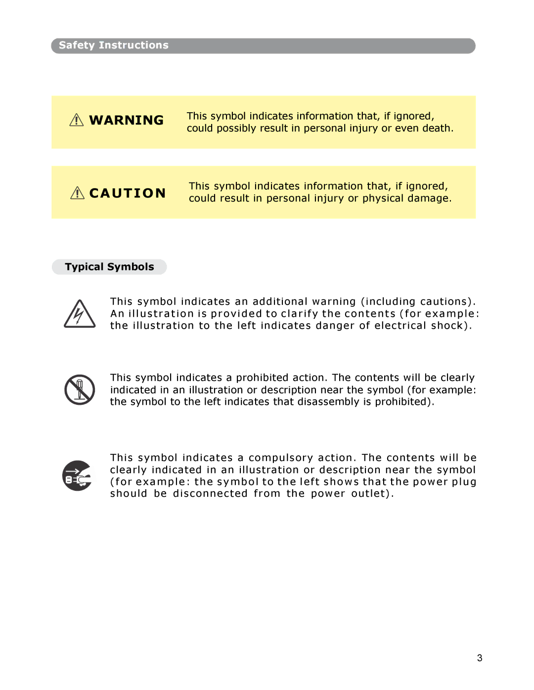 Dukane None owner manual Safety Instructions, Typical Symbols 