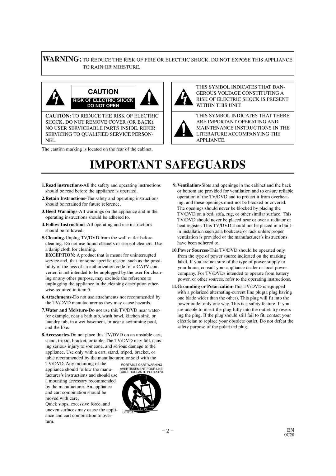 Durabrand DCC0903D owner manual Important Safeguards 