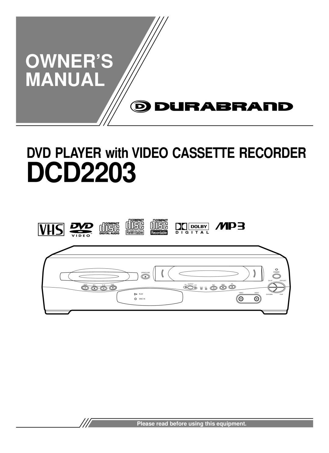 Durabrand DCD2203 owner manual 