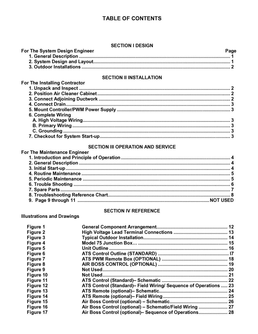 Duracell 75 manual Table of Contents 