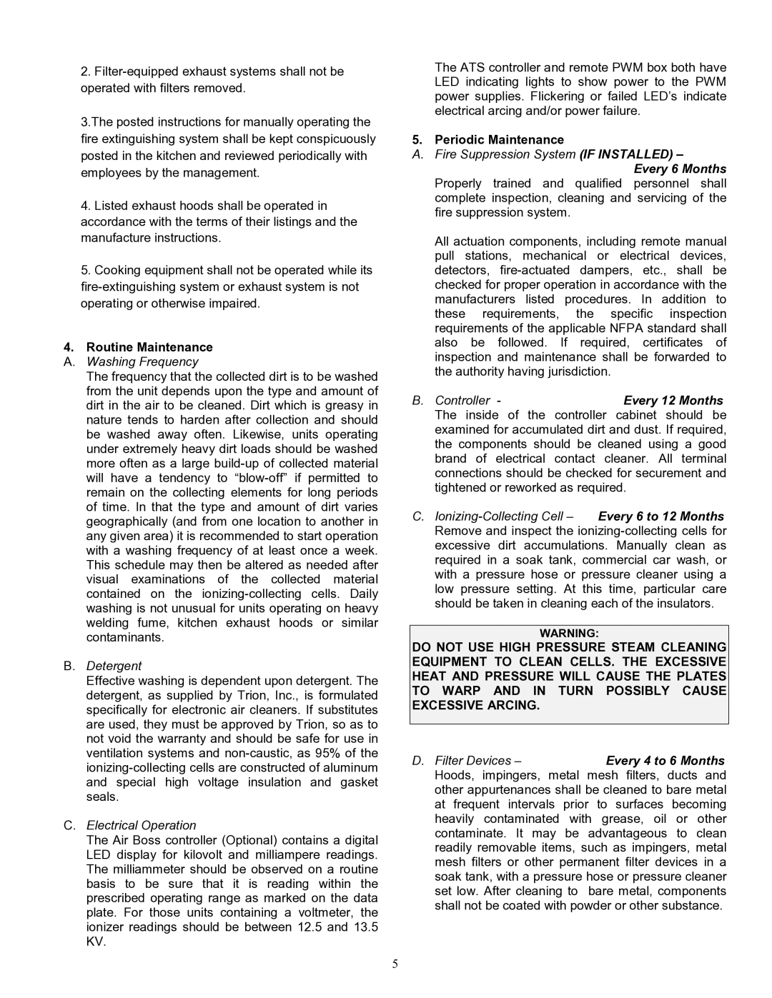 Duracell 75 manual Routine Maintenance, Periodic Maintenance 