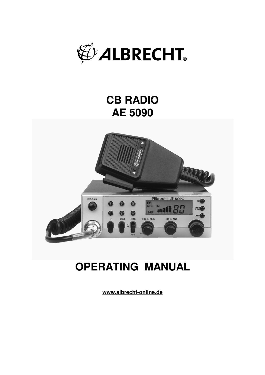 Duracell AE 5090 manual CB Radio Operating Manual 