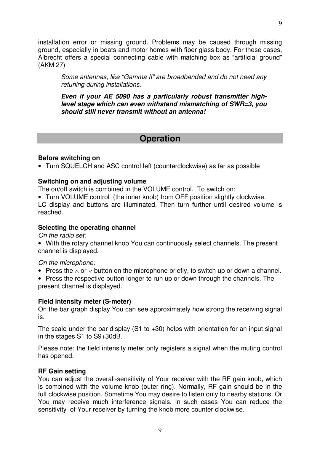 Duracell AE 5090 manual Operation 