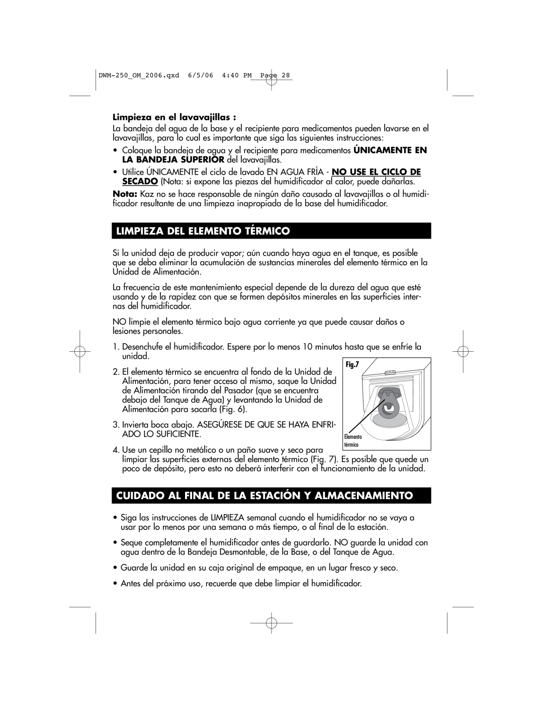 Duracraft owner manual DWM-250OM2006.qxd 6/5/06 440 PM Page 