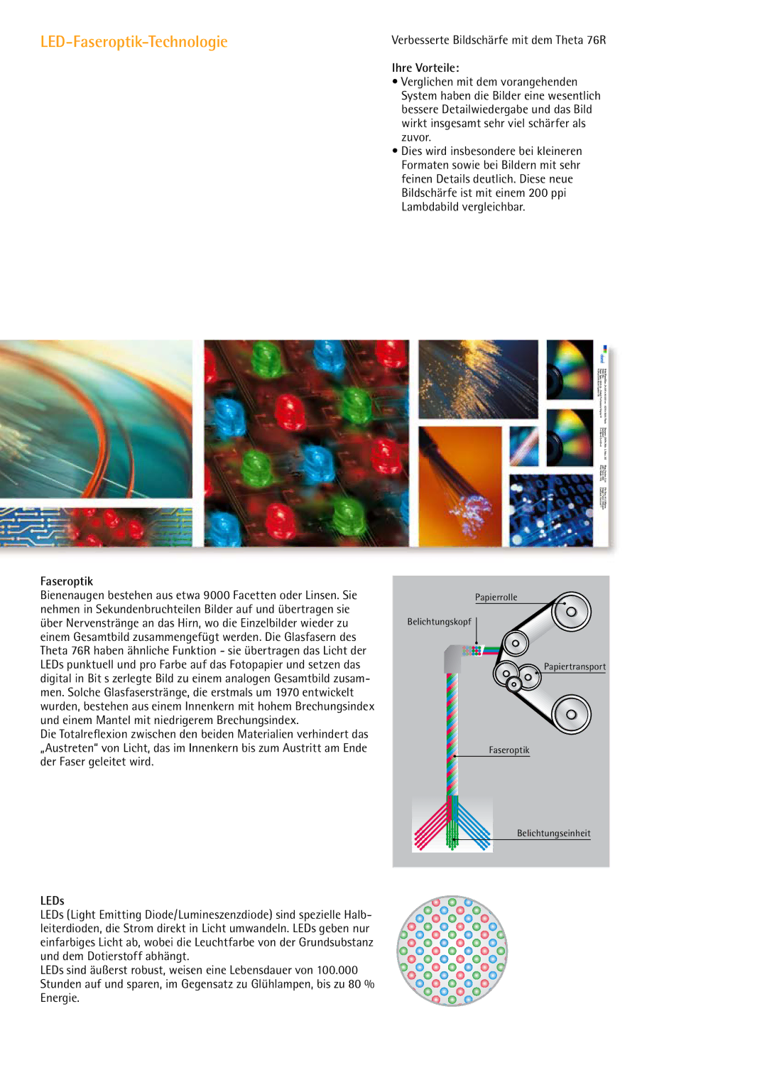 Durst 76R manual LED-Faseroptik-Technologie, Ihre Vorteile, LEDs 