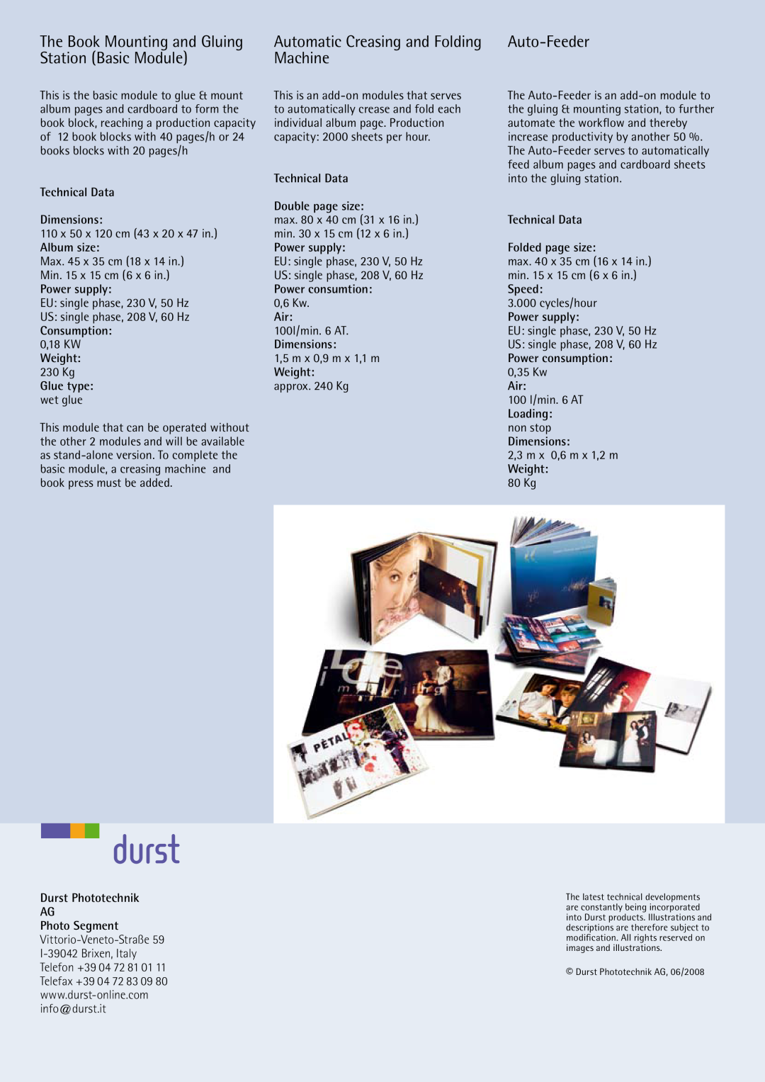 Durst Automatic Photo Book Station manual Automatic Creasing and Folding Machine, Auto-Feeder 