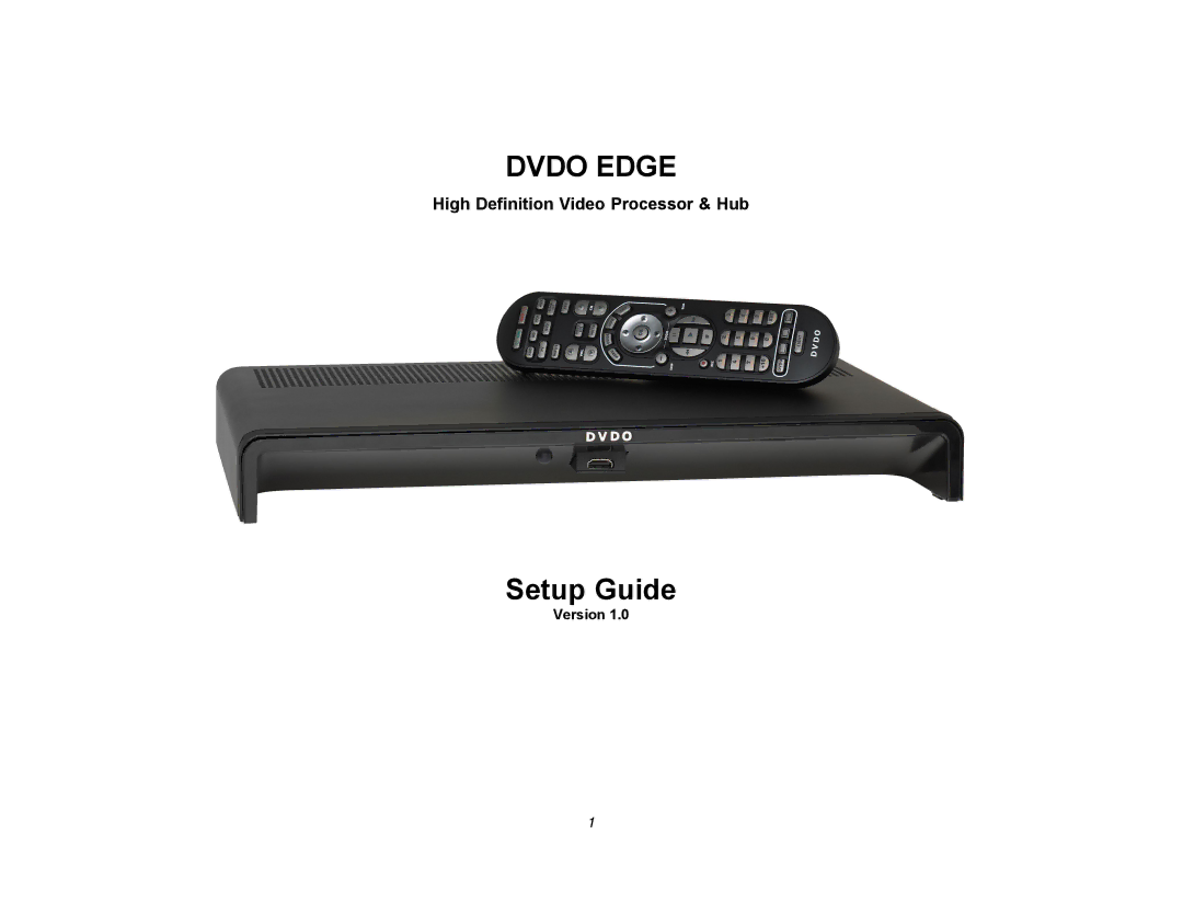 DVDO setup guide Dvdo Edge, Version 