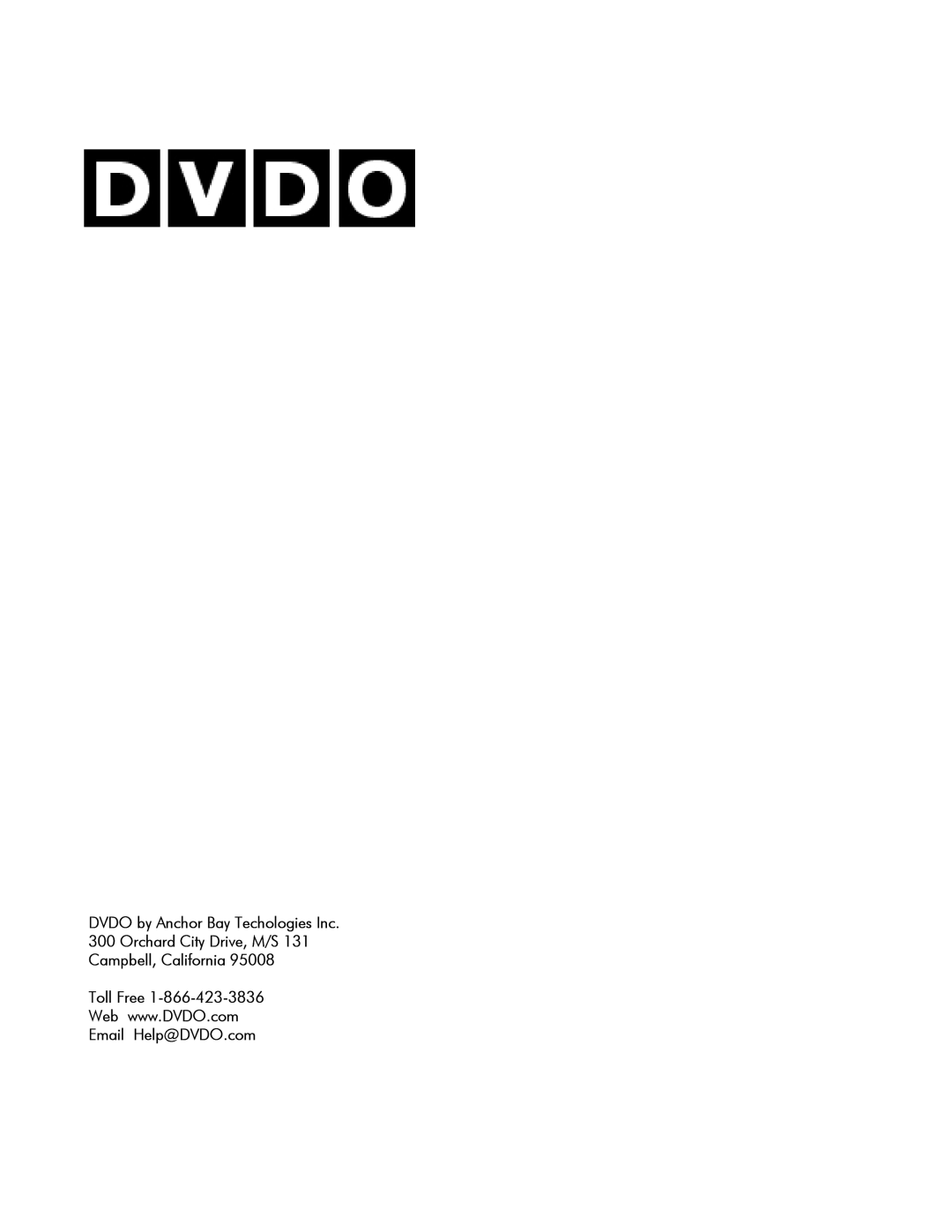 DVDO VS4 manual 