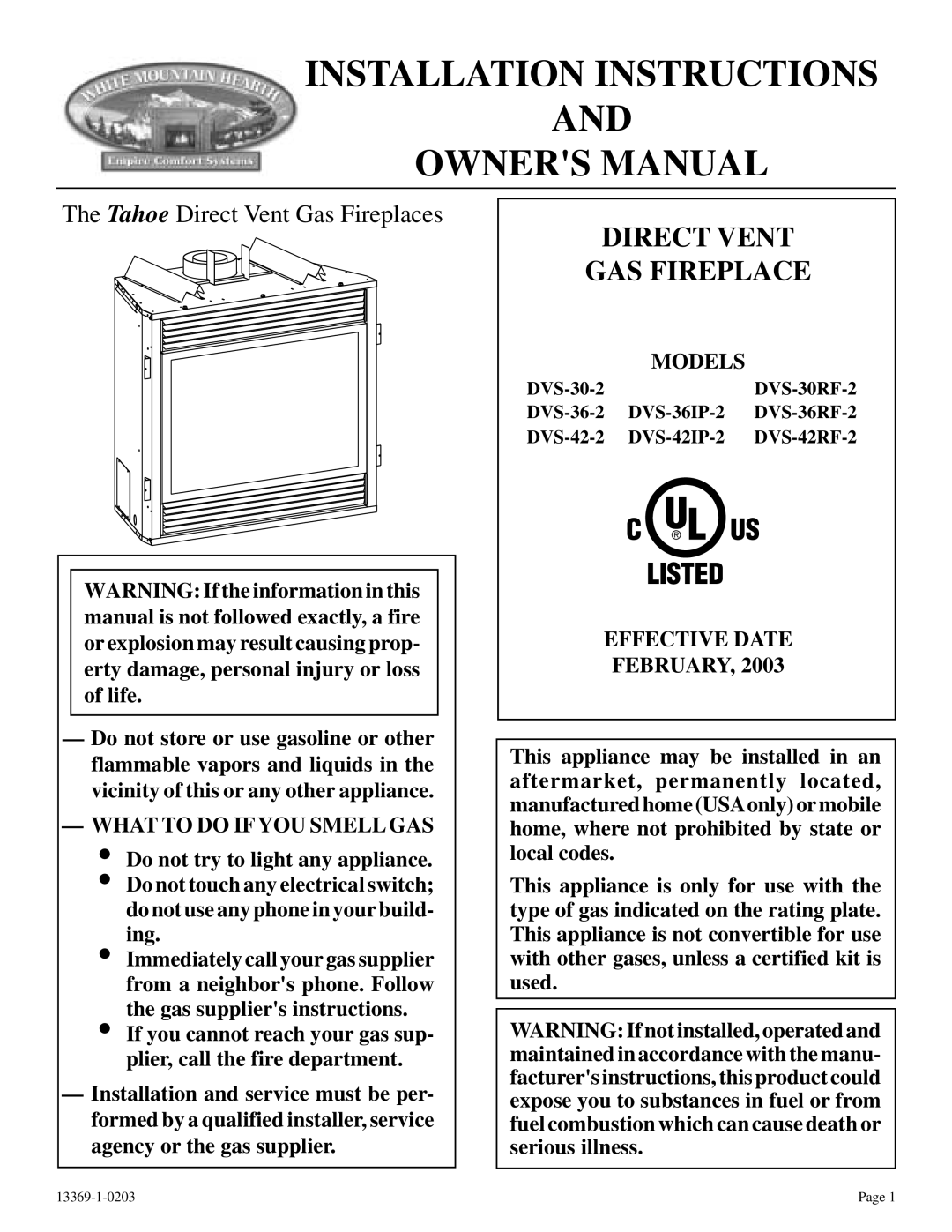 DVS 30-2 installation instructions Installation Instructions 