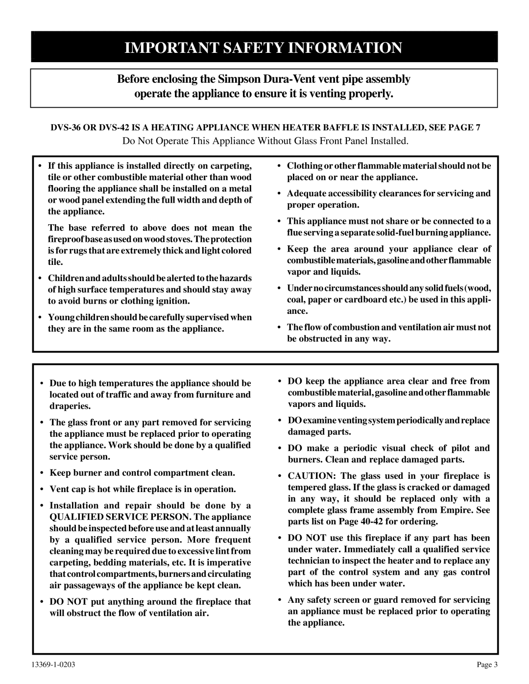 DVS 30-2 installation instructions Important Safety Information 