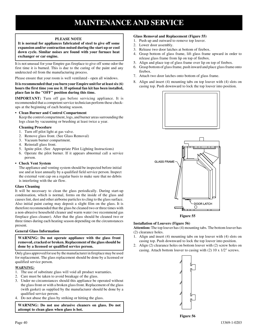 DVS 30-2 installation instructions Maintenance and Service, Please Note 