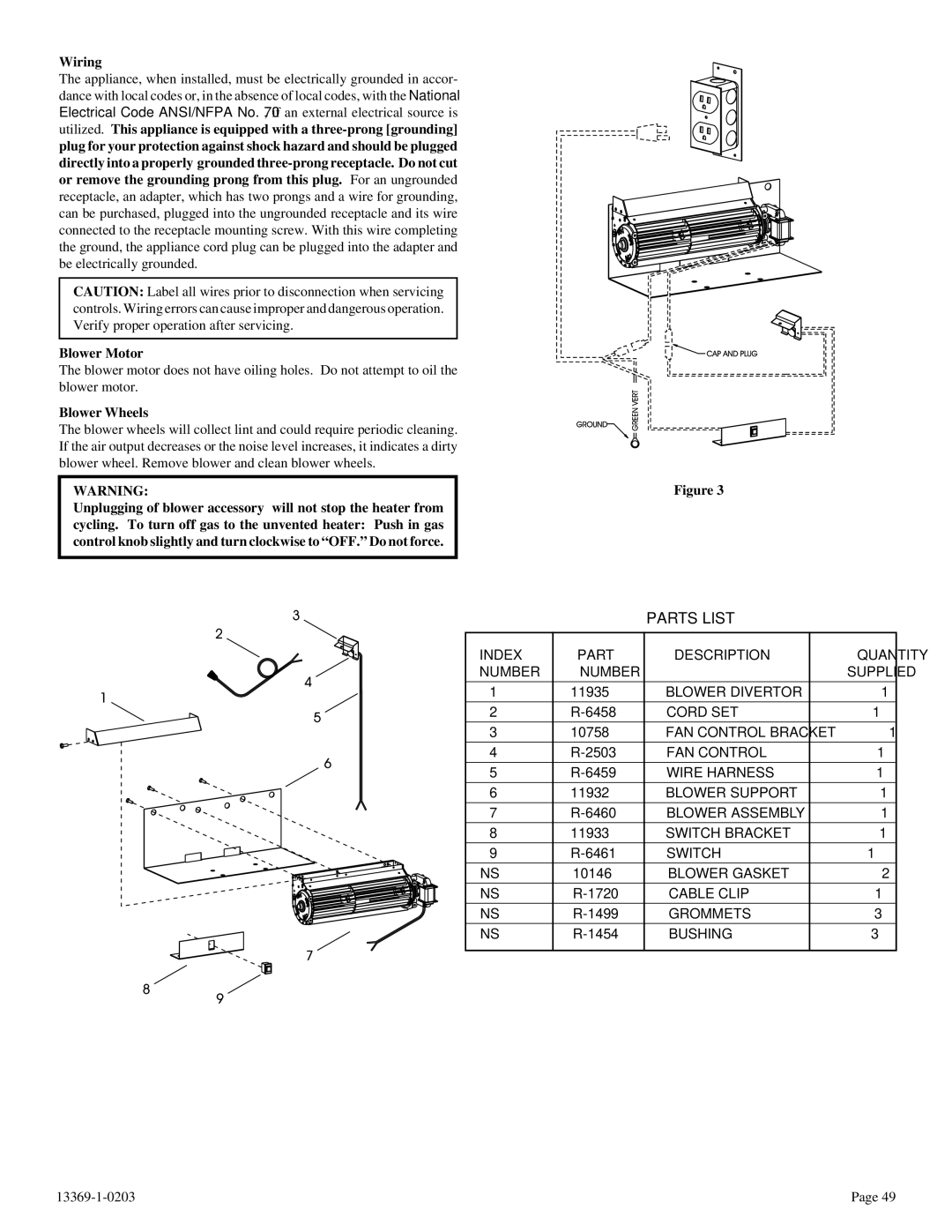 DVS 30-2 installation instructions Parts List 