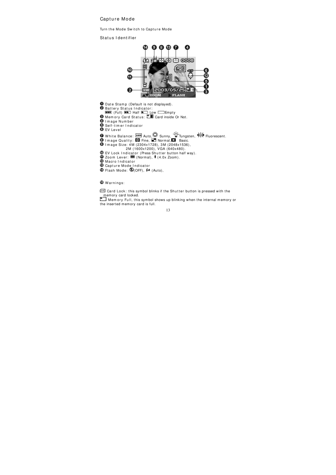 DXG Technology DXG-202V manual Turn the Mode Switch to Capture Mode, Battery Status Indicator 