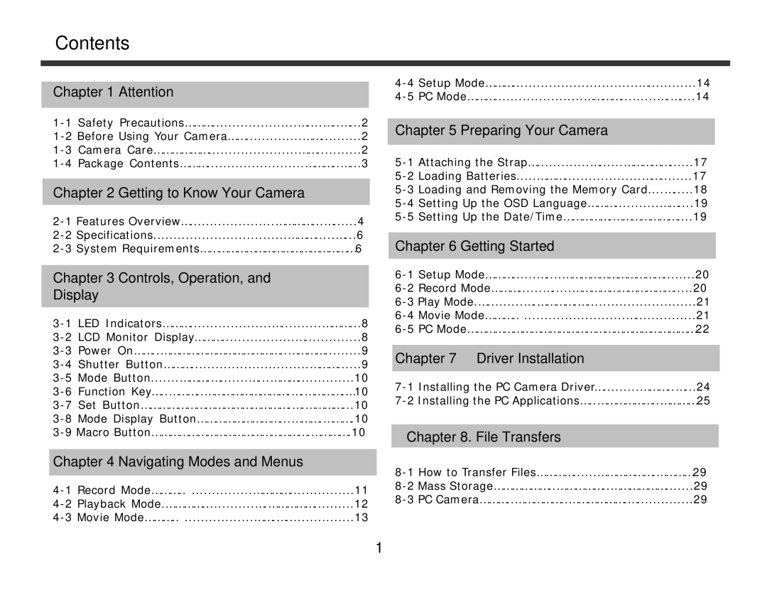 DXG Technology DXG-228 manual Contents 