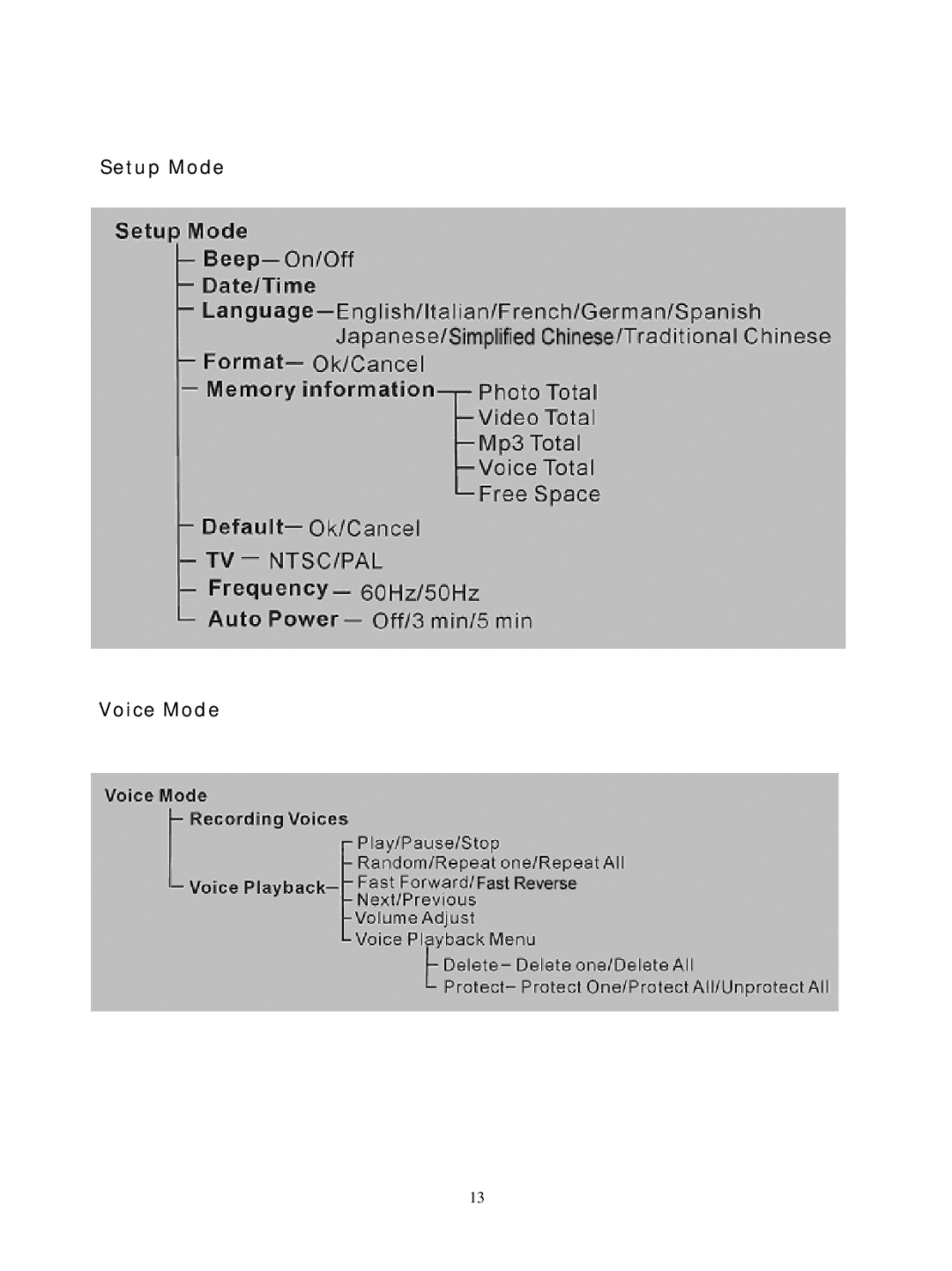 DXG Technology DXG-305VP manual Setup Mode Voice Mode 