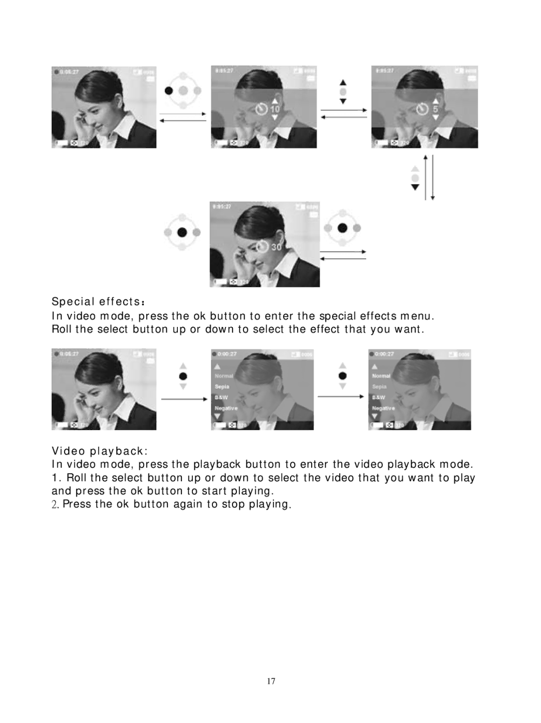 DXG Technology DXG-305VP manual Special effects：, Video playback 