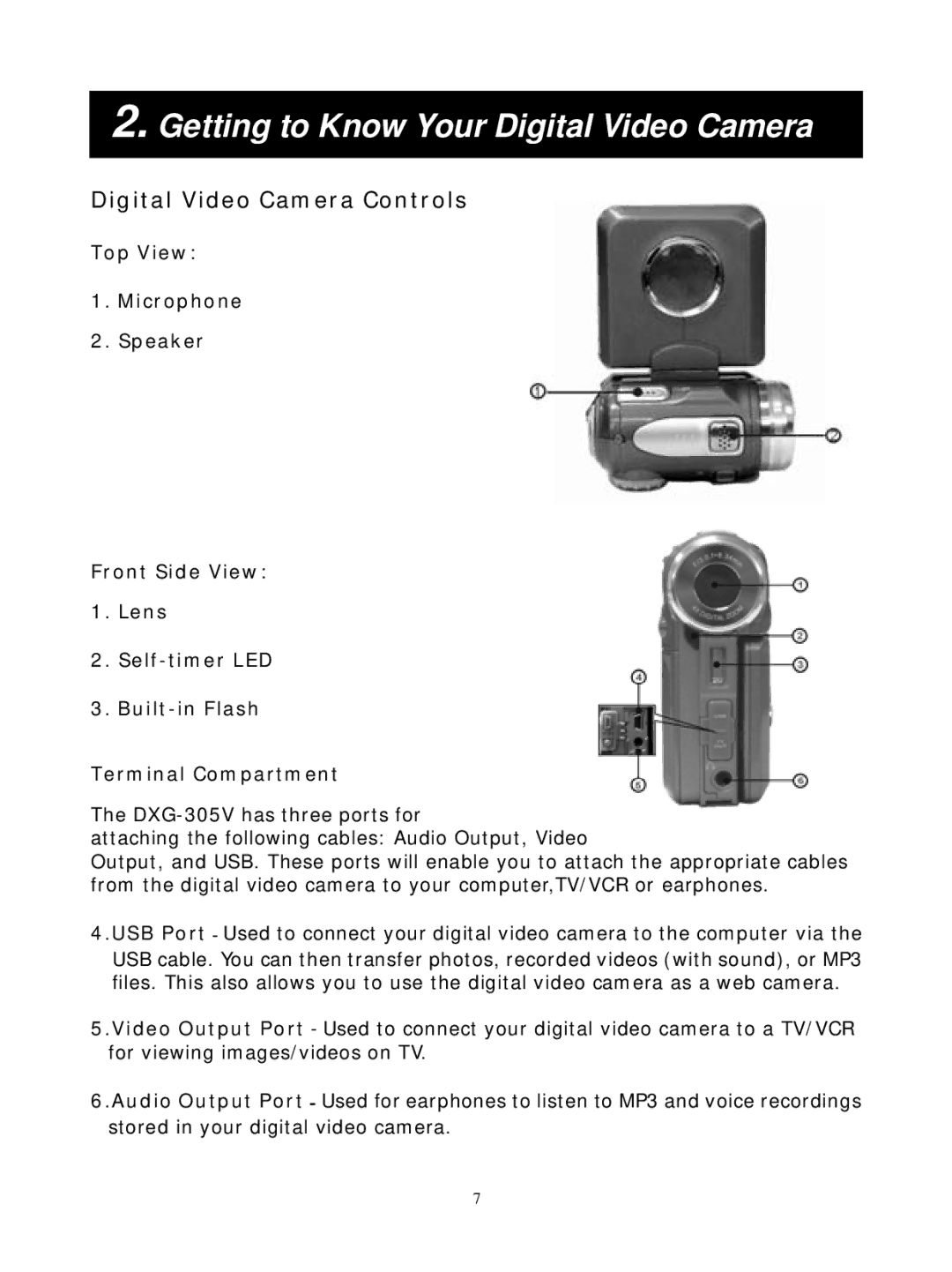 DXG Technology DXG-305VP manual Getting to Know Your Digital Video Camera 