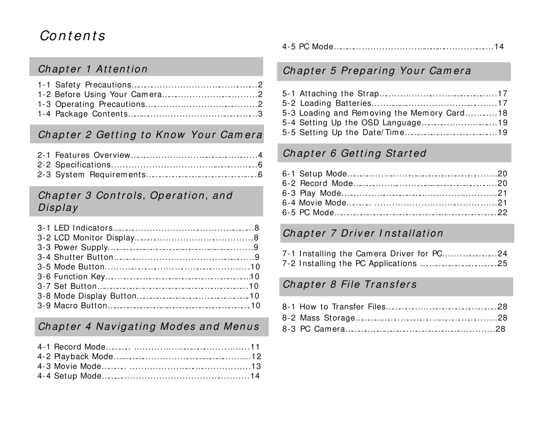 DXG Technology DXG-328 manual Contents 