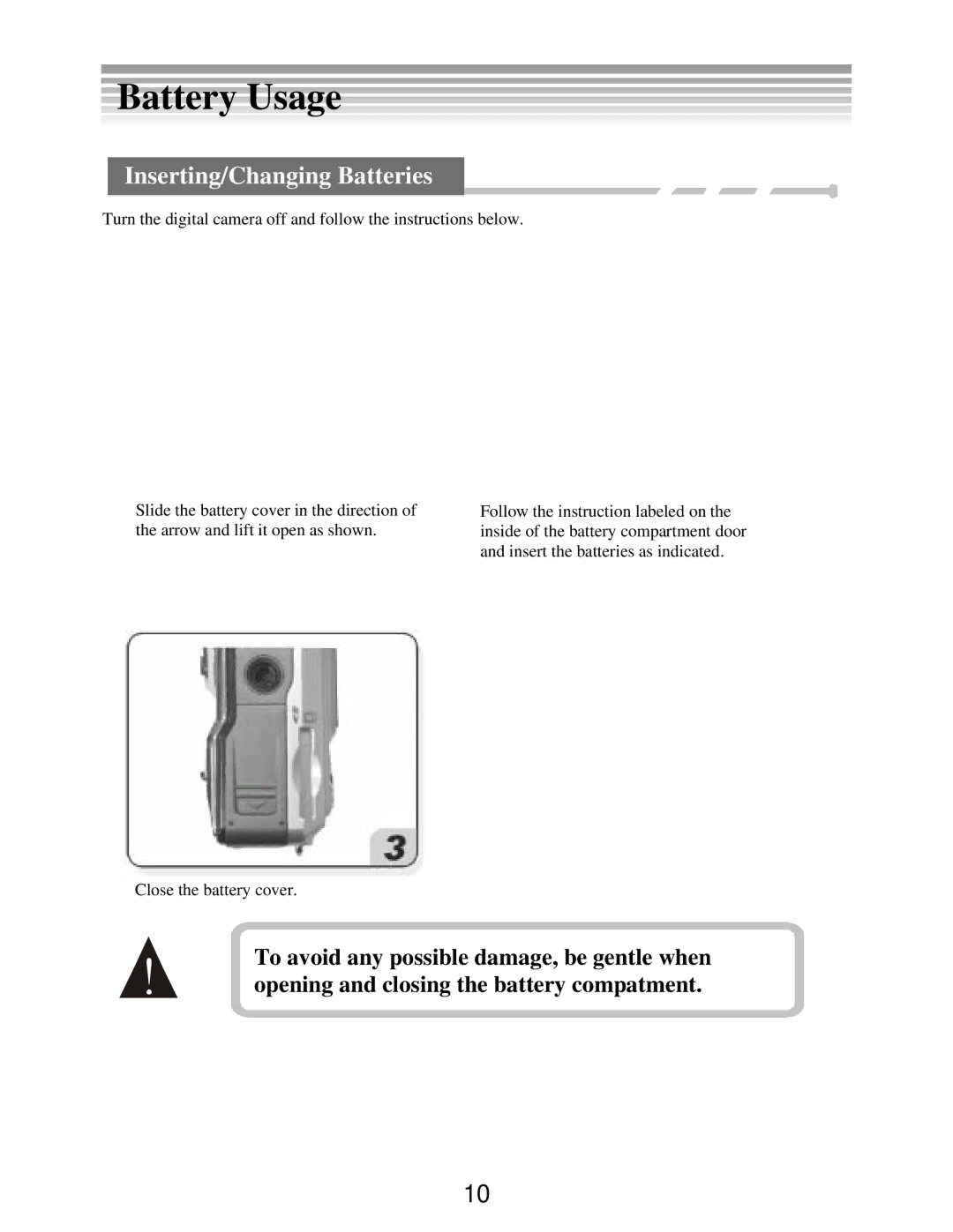 DXG Technology DXG-502 manual Battery Usage, Inserting/Changing Batteries 