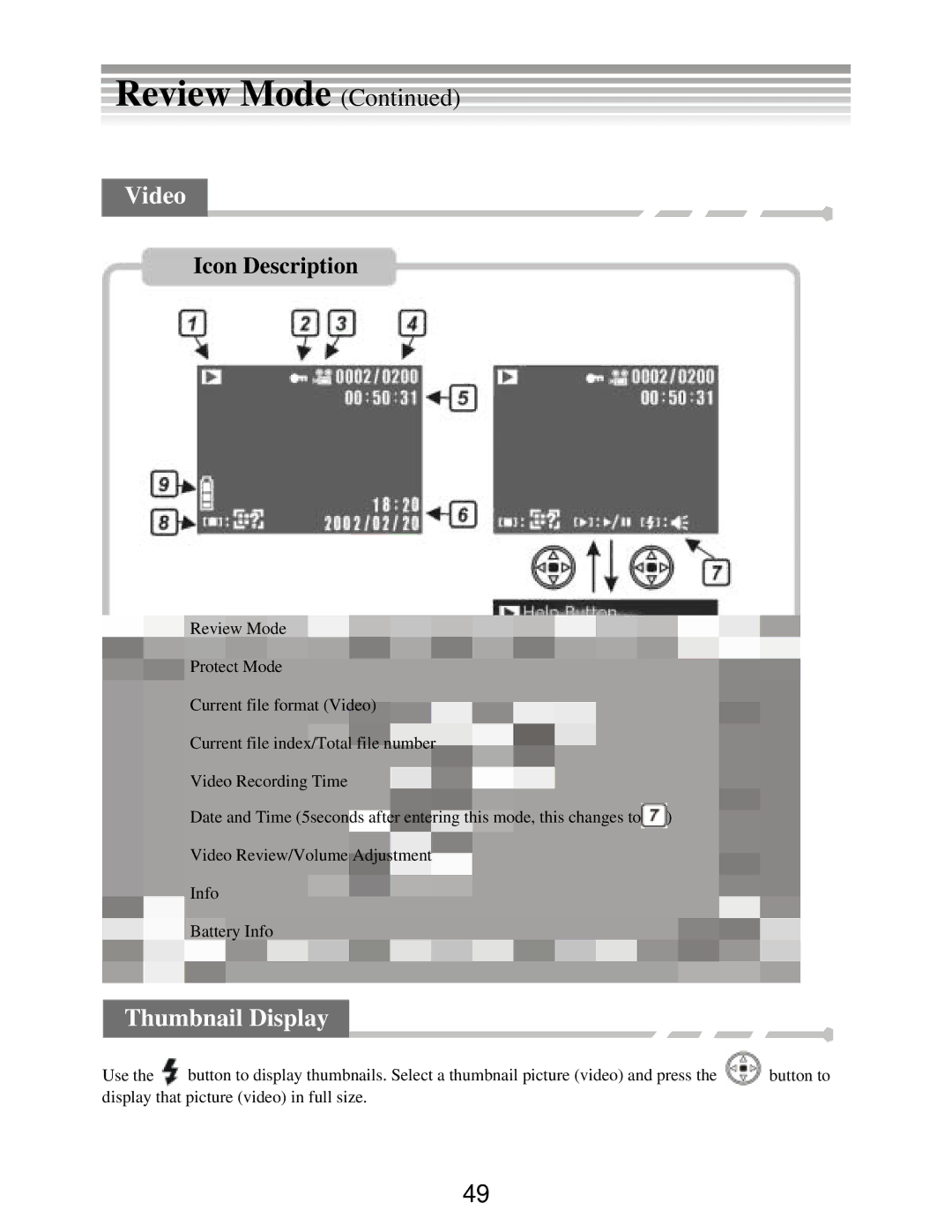 DXG Technology DXG-502 manual Video, Thumbnail Display 