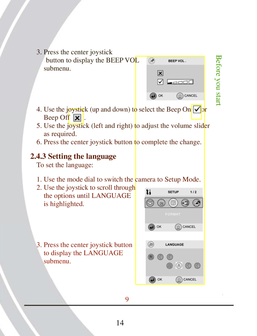 DXG Technology DXG-503 manual Setting the language 