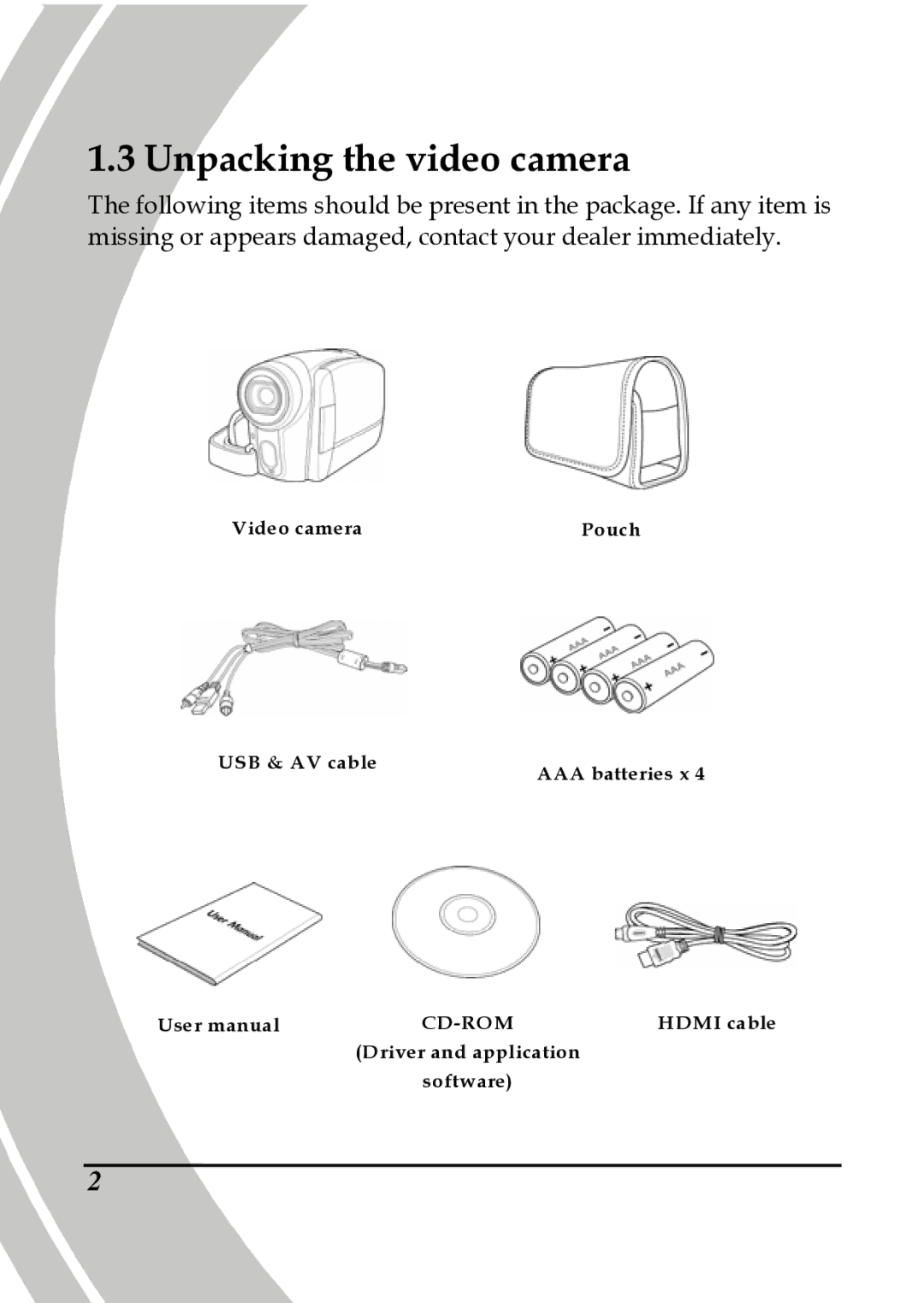 DXG Technology DXG-517V HD manual Unpacking the video camera 