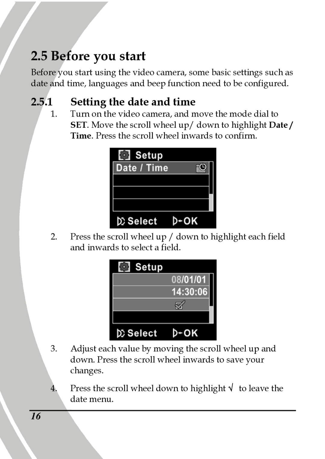 DXG Technology DXG-517V HD manual Before you start, Setting the date and time 