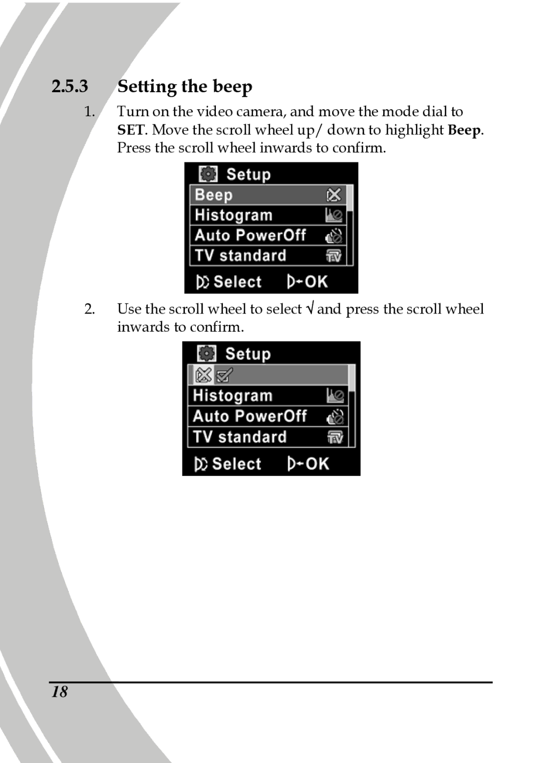 DXG Technology DXG-517V HD manual Setting the beep 