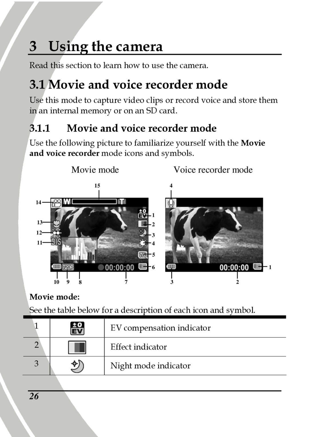 DXG Technology DXG-517V HD manual Movie and voice recorder mode 