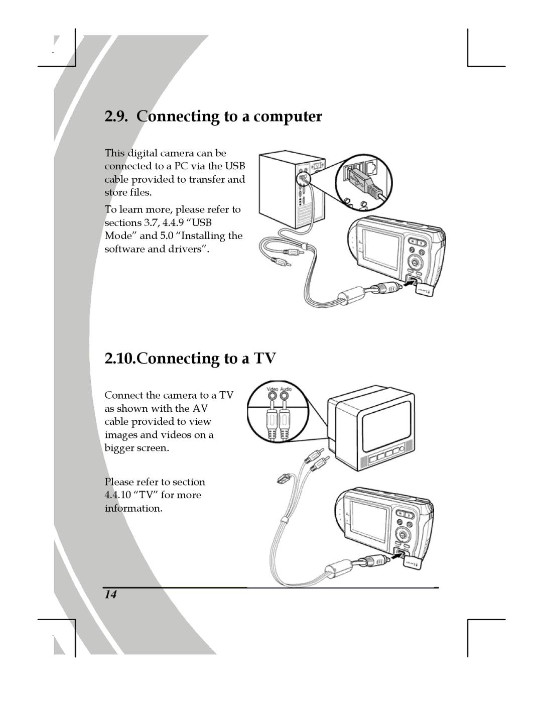 DXG Technology DXG-518 manual Connecting to a computer, Connecting to a TV 