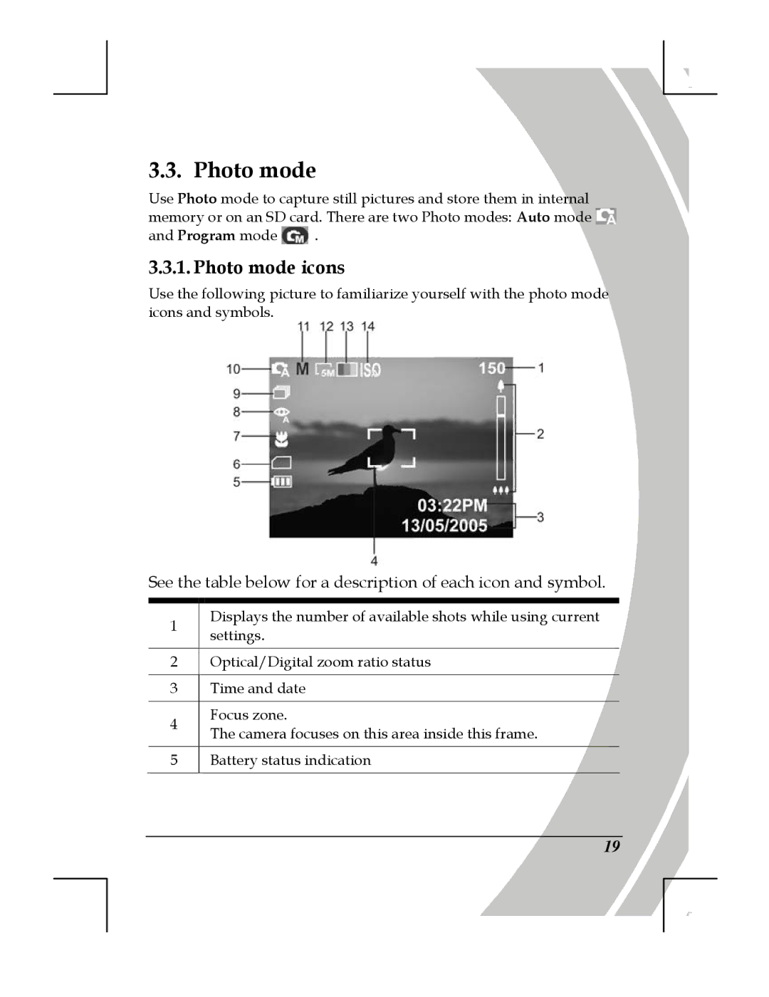 DXG Technology DXG-518 manual Photo mode icons 