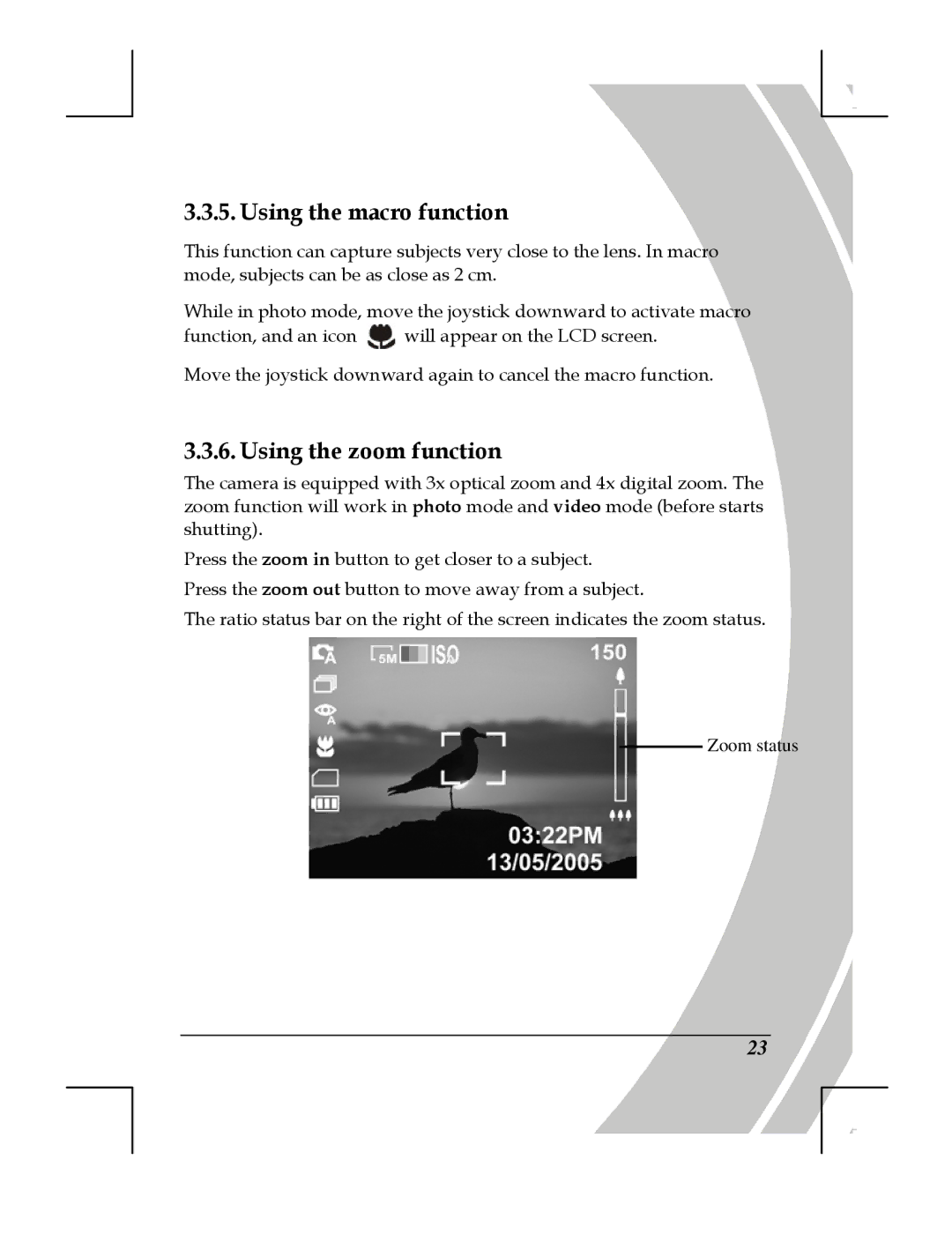 DXG Technology DXG-518 manual Using the macro function, Using the zoom function 