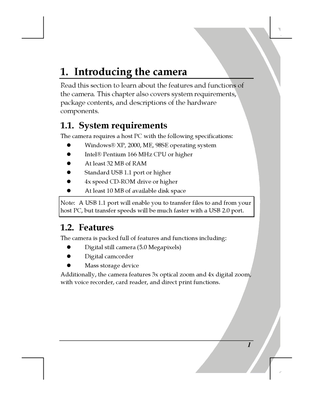 DXG Technology DXG-518 manual Introducing the camera, System requirements, Features 