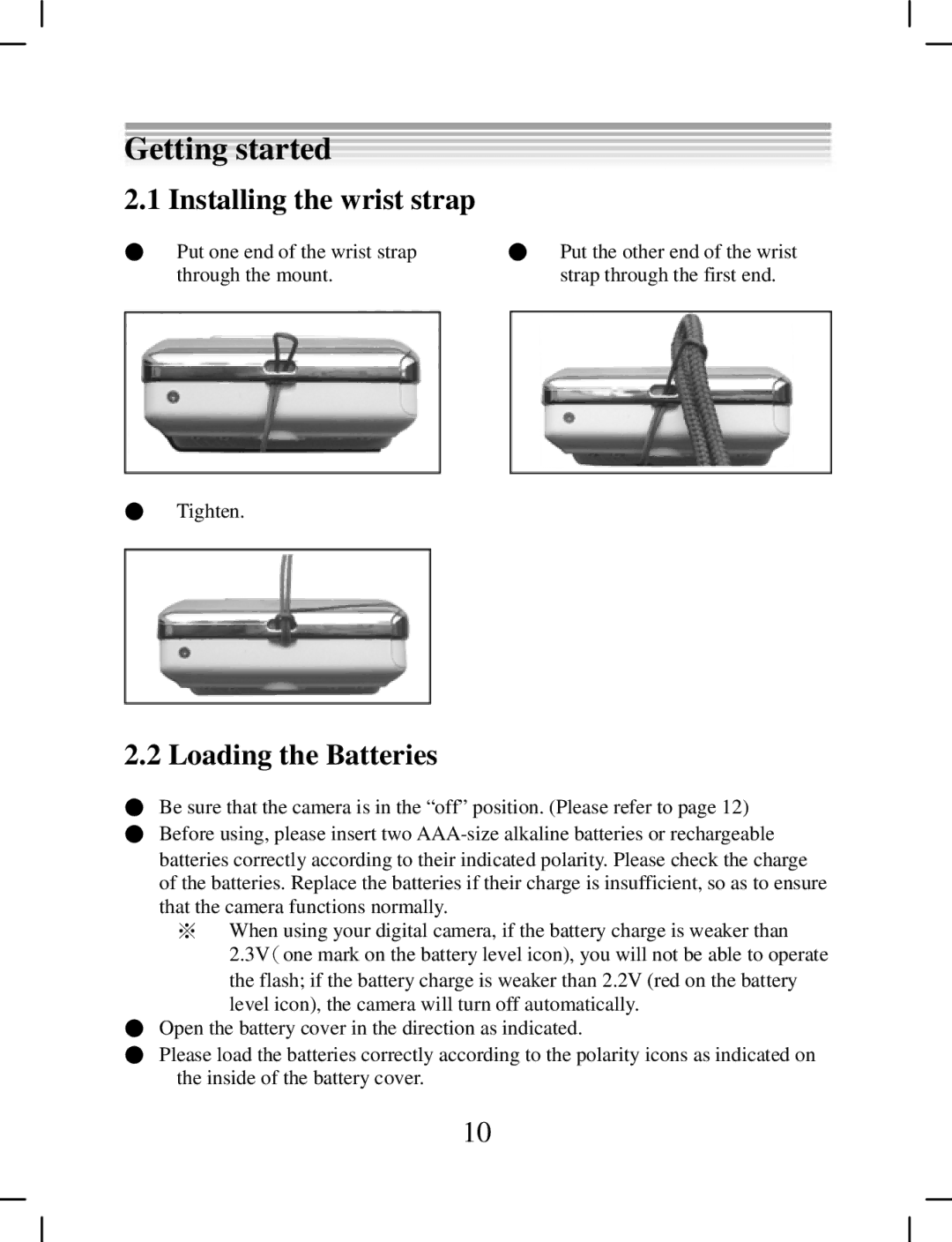 DXG Technology DXG-538 manual Installing the wrist strap, Loading the Batteries 