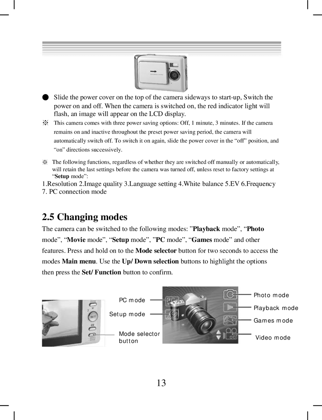 DXG Technology DXG-538 manual Changing modes 