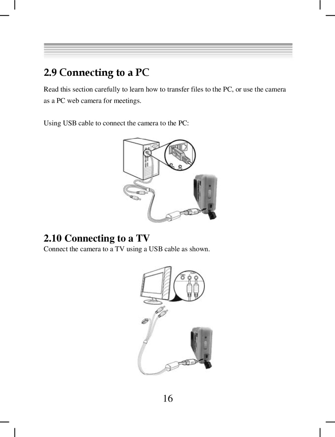 DXG Technology DXG-538 manual Connecting to a PC, Connecting to a TV 