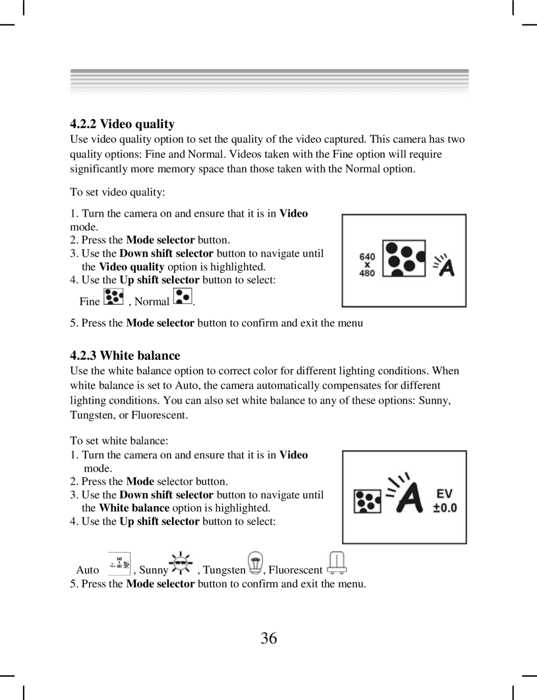 DXG Technology DXG-538 manual Video quality, White balance 