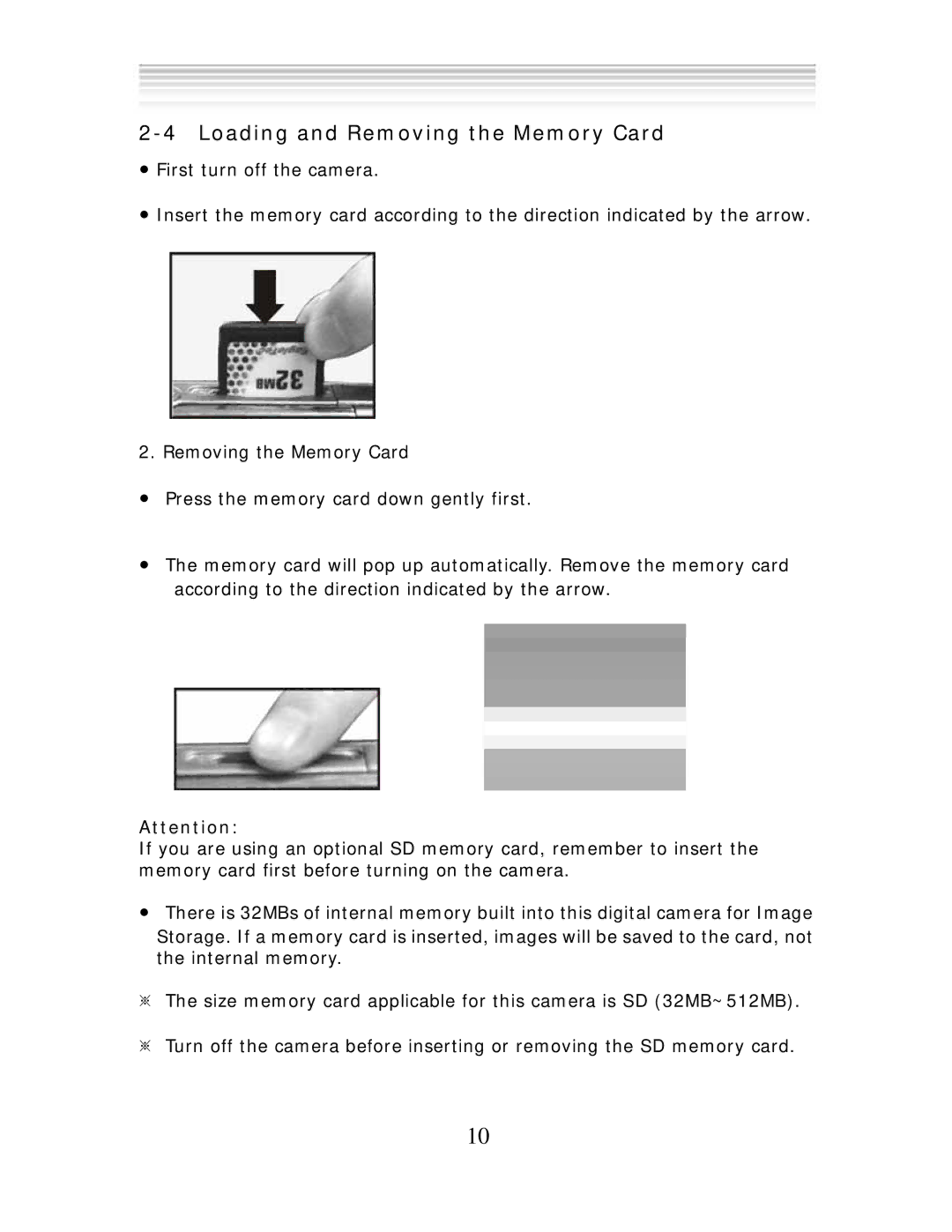 DXG Technology DXG 552 manual Loading and Removing the Memory Card 