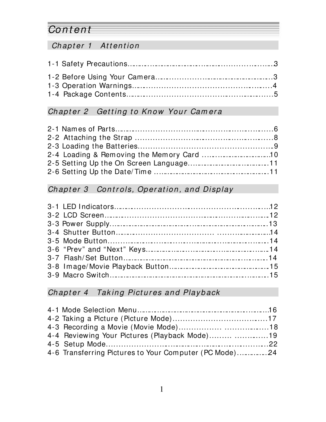 DXG Technology DXG 552 manual Content, Getting to Know Your Camera 